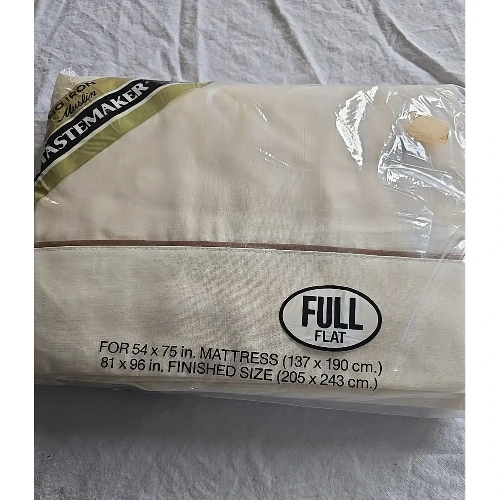 NEW Vintage Tastemaker Soft No-Iron Muslin‎ Bedding Full Flat Sheet Set 54